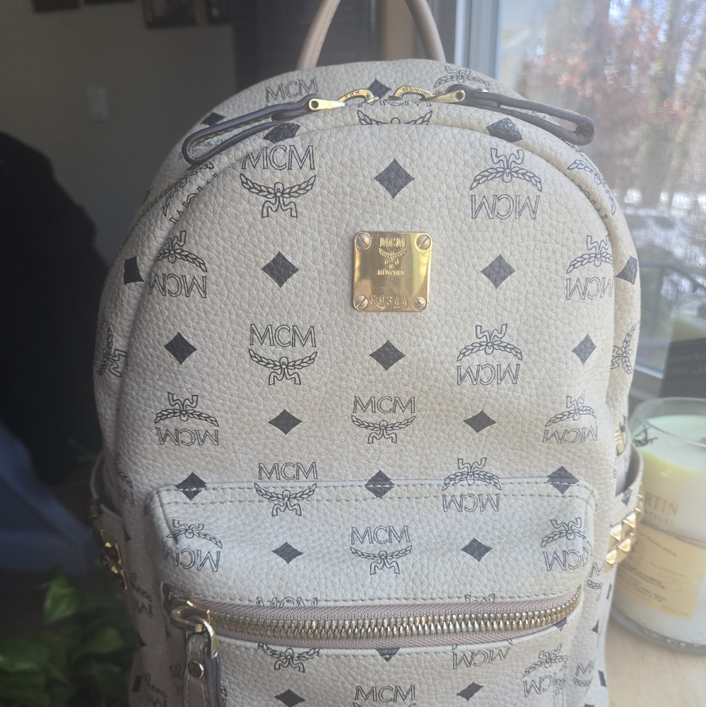 MCM Stark Side Studs Backpack in Visetos Medium EUC